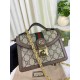 GUCCI Ophidia Mini Shoulder Bag Brown leather trim