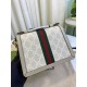 GUCCI Ophidia Mini Shoulder Bag Oatmeal leather trim