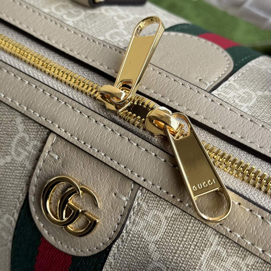 GUCCI Ophidia Medium Top Handle Oatmeal leather trim