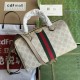 GUCCI Ophidia Small Top Handle Bag Oatmeal leather trim