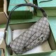 GUCCI Horsebit 1955 Small Shoulder Bag Beige and ebony GG Supreme canvas