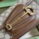 GUCCI Horsebit 1955 Small Shoulder Brown leather trim