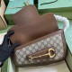 GUCCI Horsebit 1955 Small Shoulder Brown leather trim