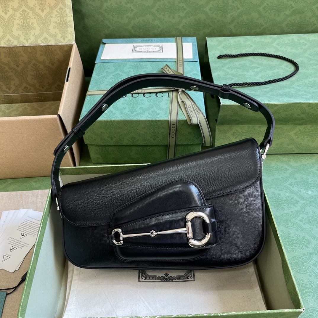 GUCCI Horsebit 1955 Small Shoulder Black