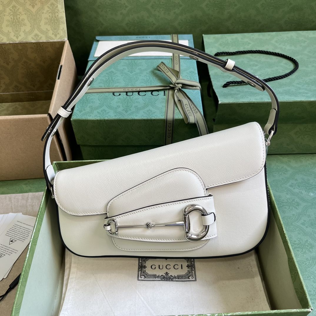 GUCCI Horsebit 1955 Small Shoulder White