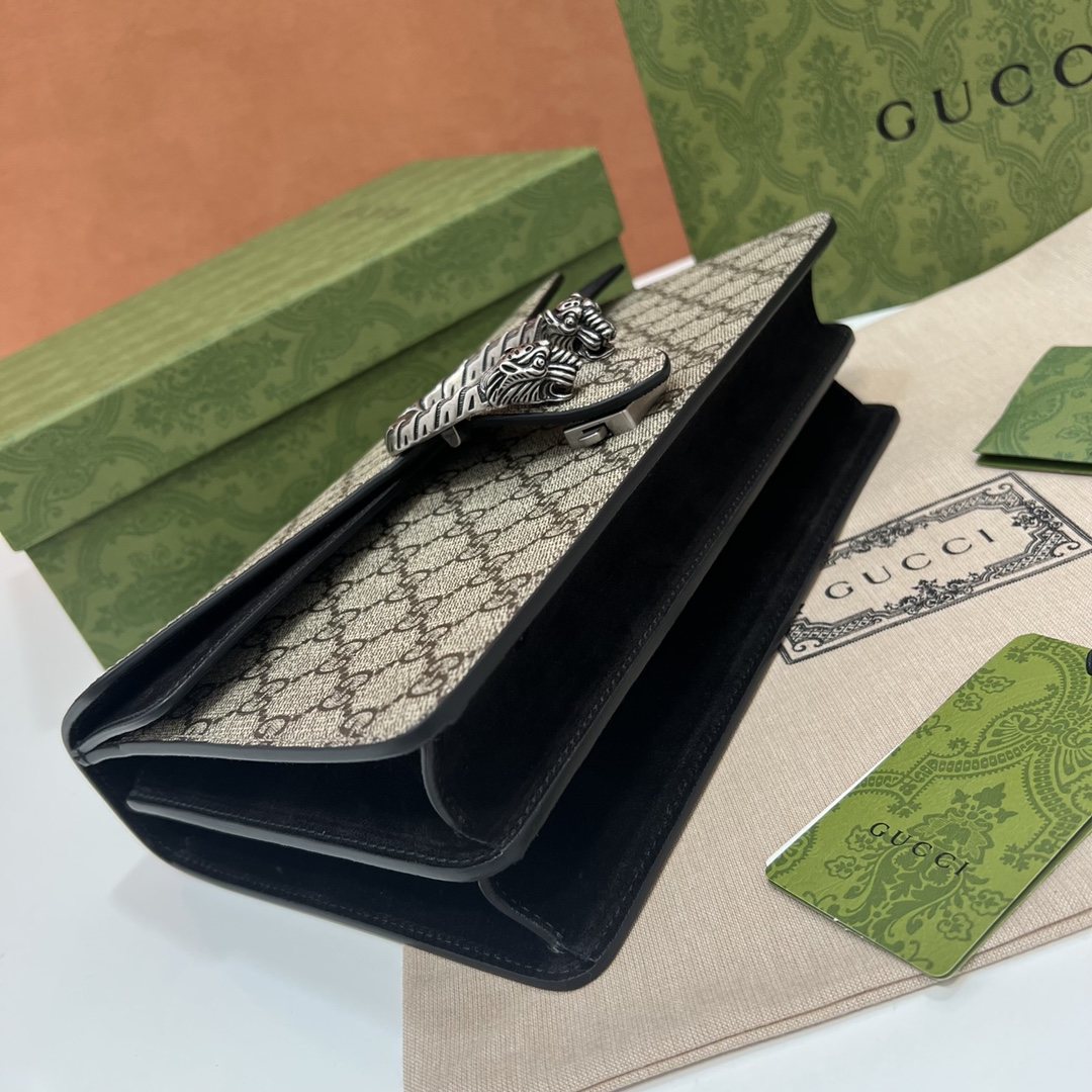 GUCCI Dionysus Small GG Shoulder Bag Black suede 