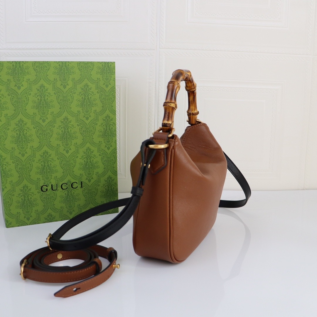 GUCCI Diana Small Shoulder Bag Brown 