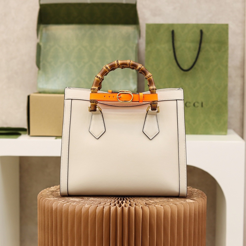 GUCCI Diana Small Tote Bag White