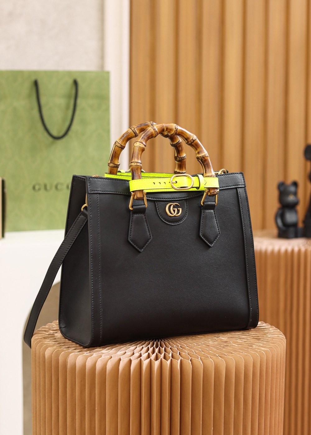 GUCCI Diana Small Tote Bag Black