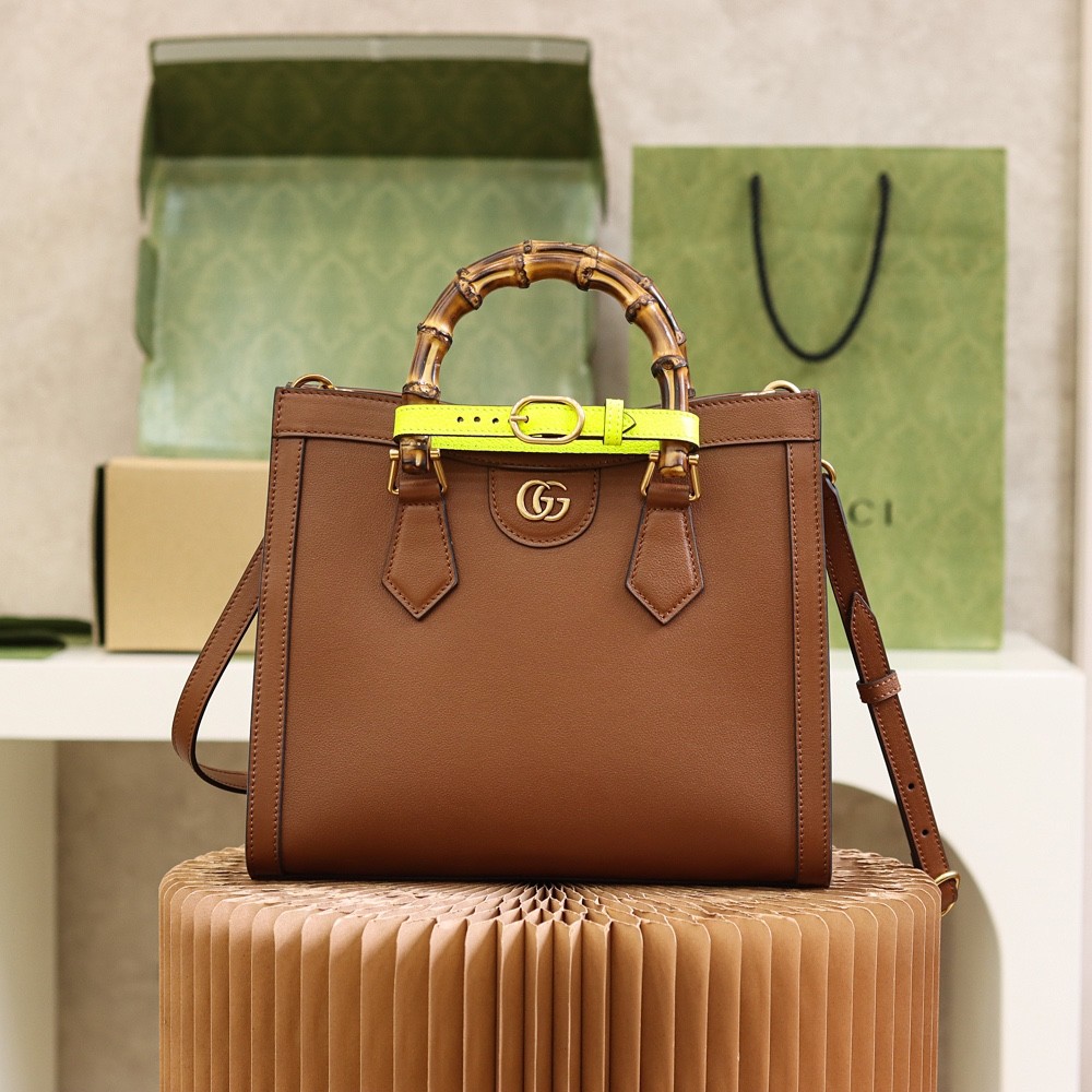 GUCCI Diana Small Tote Bag Brown