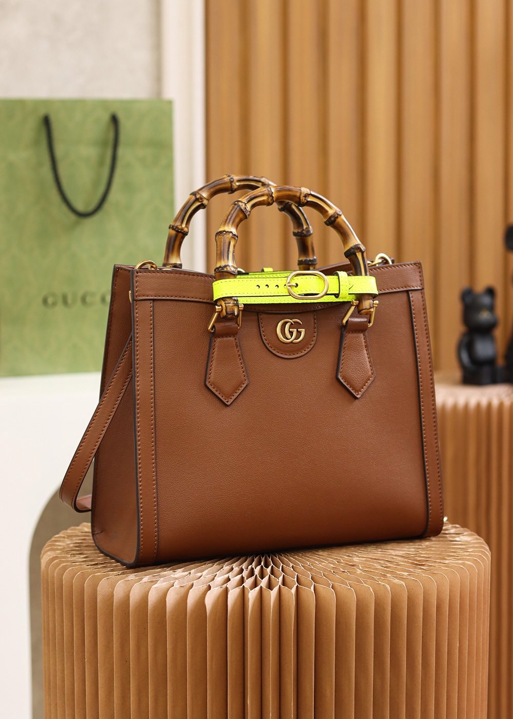 GUCCI Diana Small Tote Bag Brown