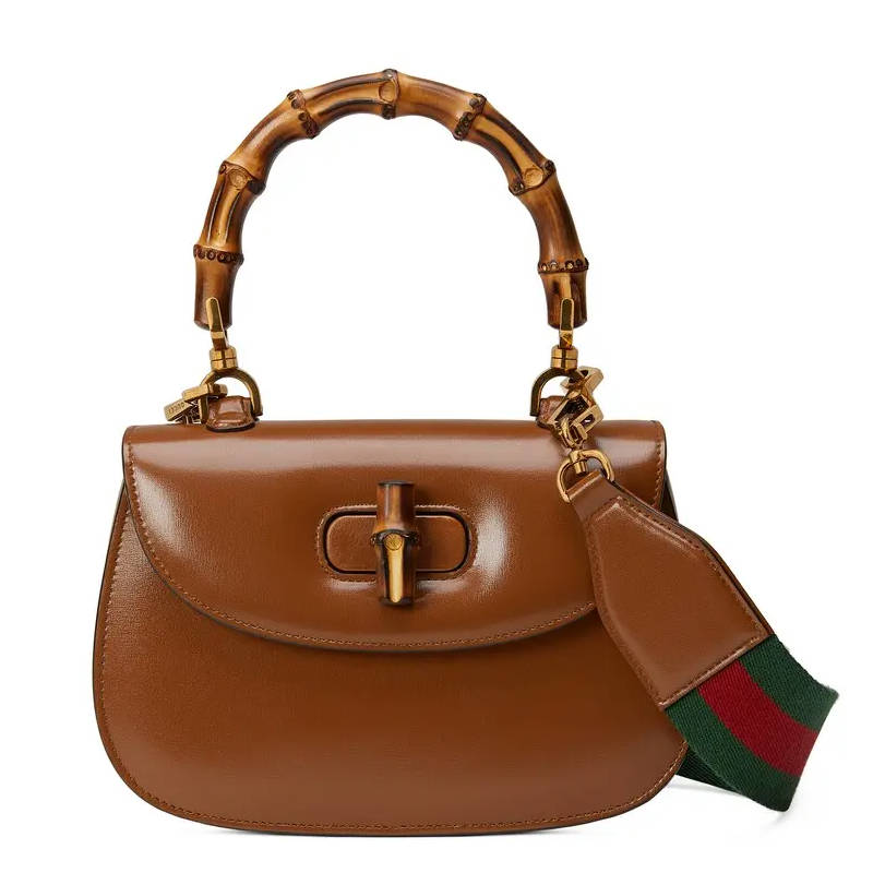 GUCCI Bamboo 1947 Small Top Handle Bag Brown