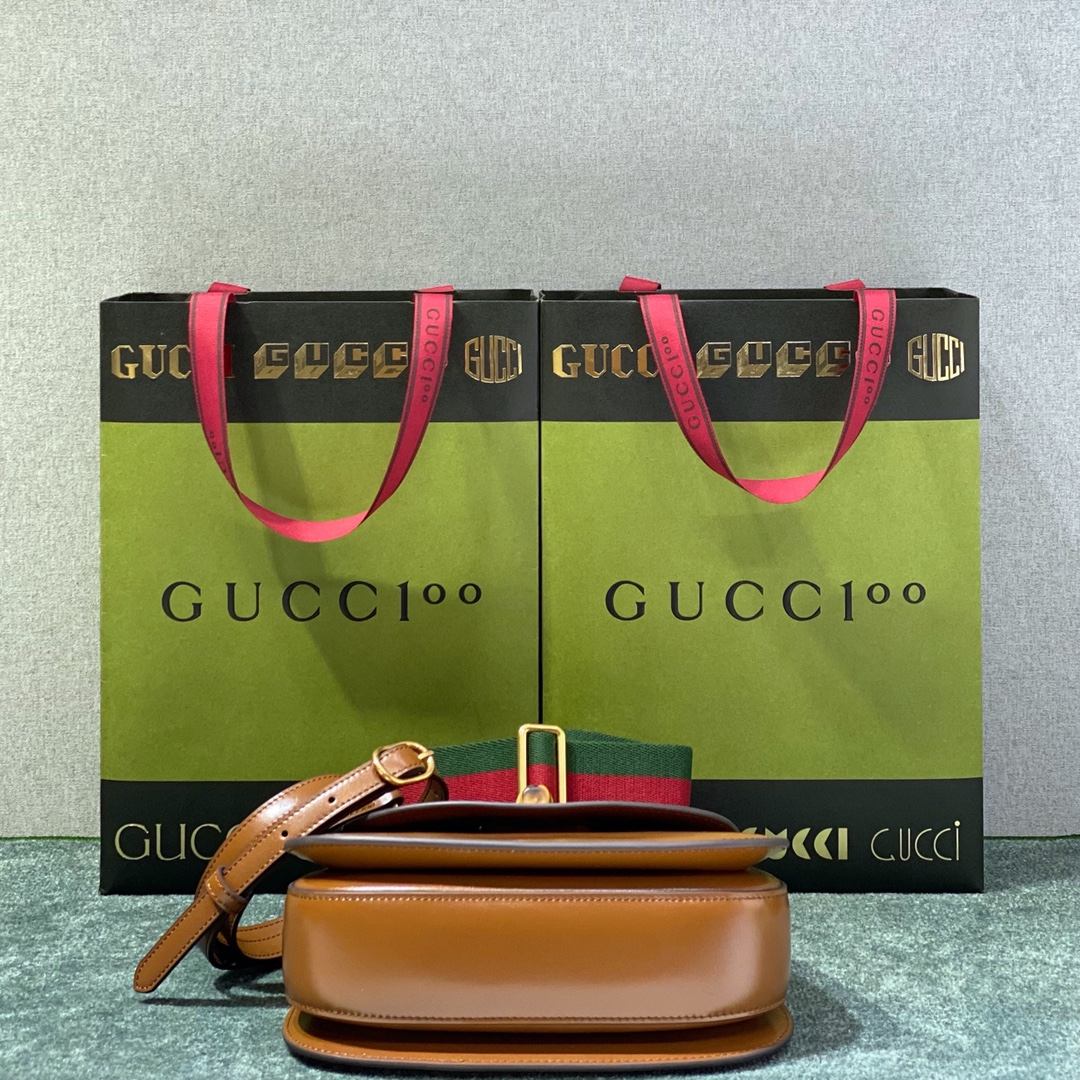 GUCCI Bamboo 1947 Small Top Handle Bag Brown