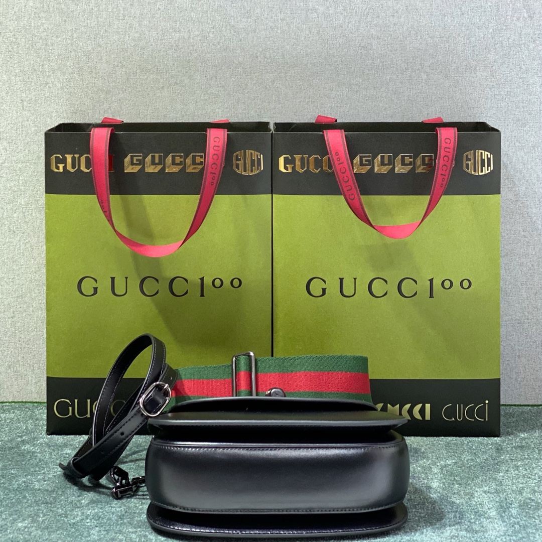 GUCCI Bamboo 1947 Small Top Handle Bag Black