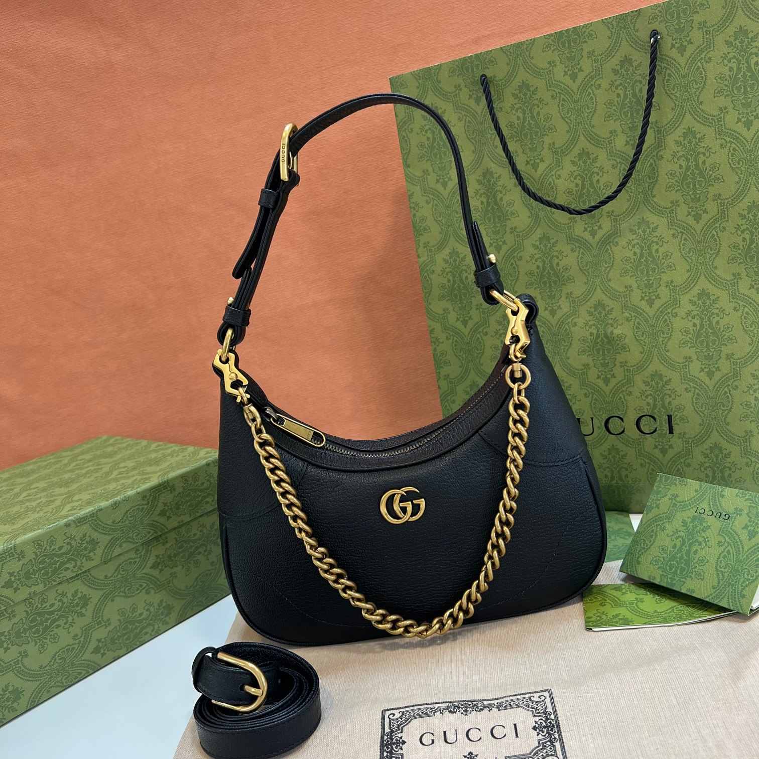 GUCCI Aphrodite Small Shoulder Bag Black