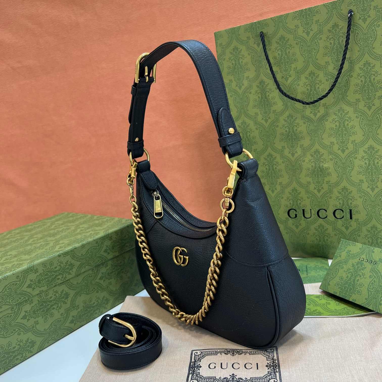 GUCCI Aphrodite Small Shoulder Bag Black