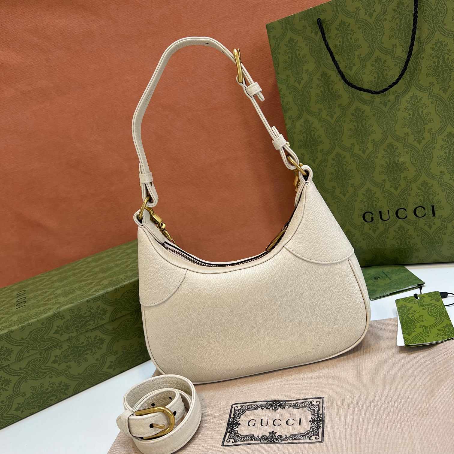 GUCCI Aphrodite Small Shoulder Bag White