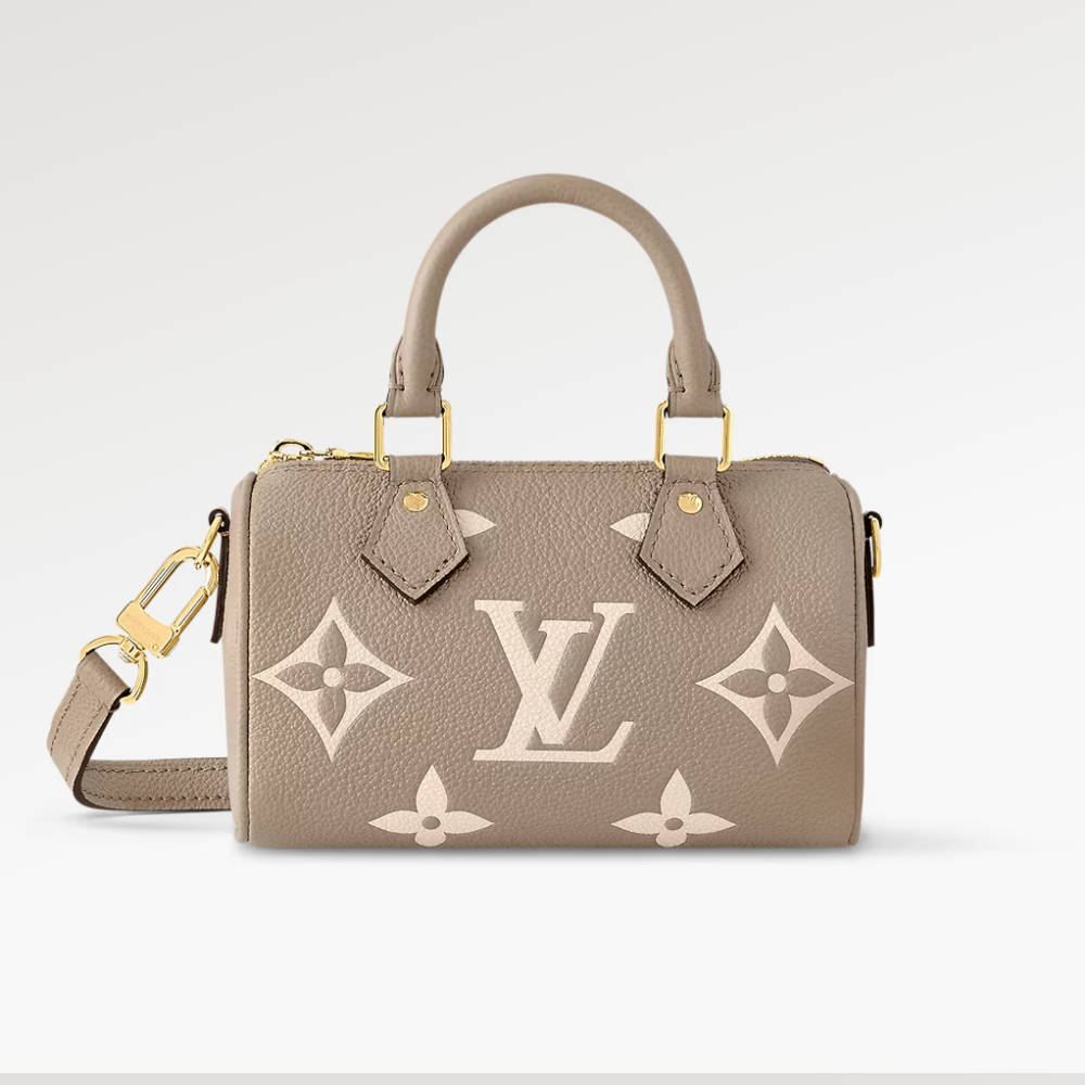 LOUIS VUITTON Nano speedy Tourterelle Grey/Cream