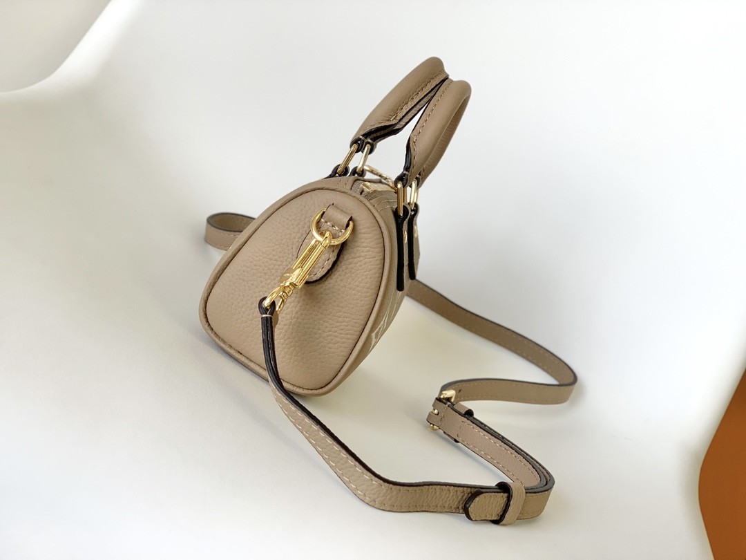 LOUIS VUITTON Nano speedy Tourterelle Grey/Cream