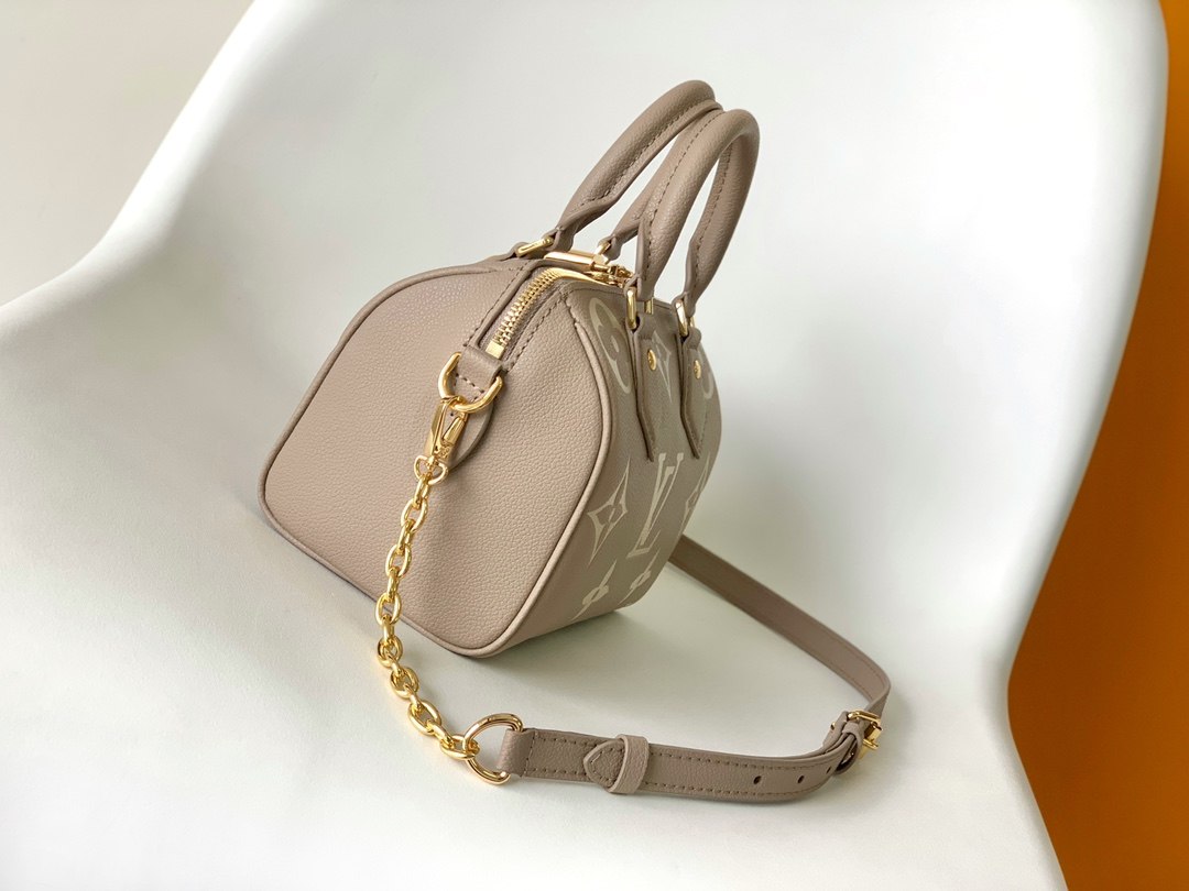 LOUIS VUITTON Speedy Bandoulière 20 Tourterelle Grey/Crème Beige