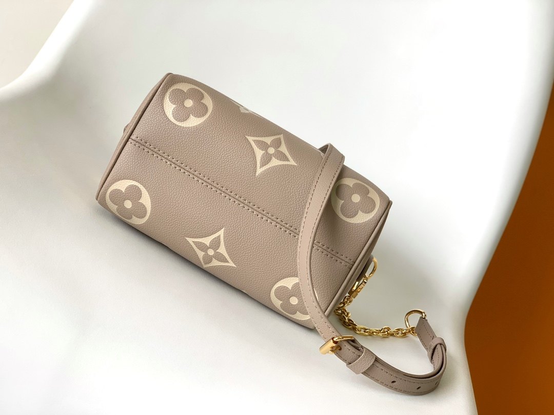 LOUIS VUITTON Speedy Bandoulière 20 Tourterelle Grey/Crème Beige