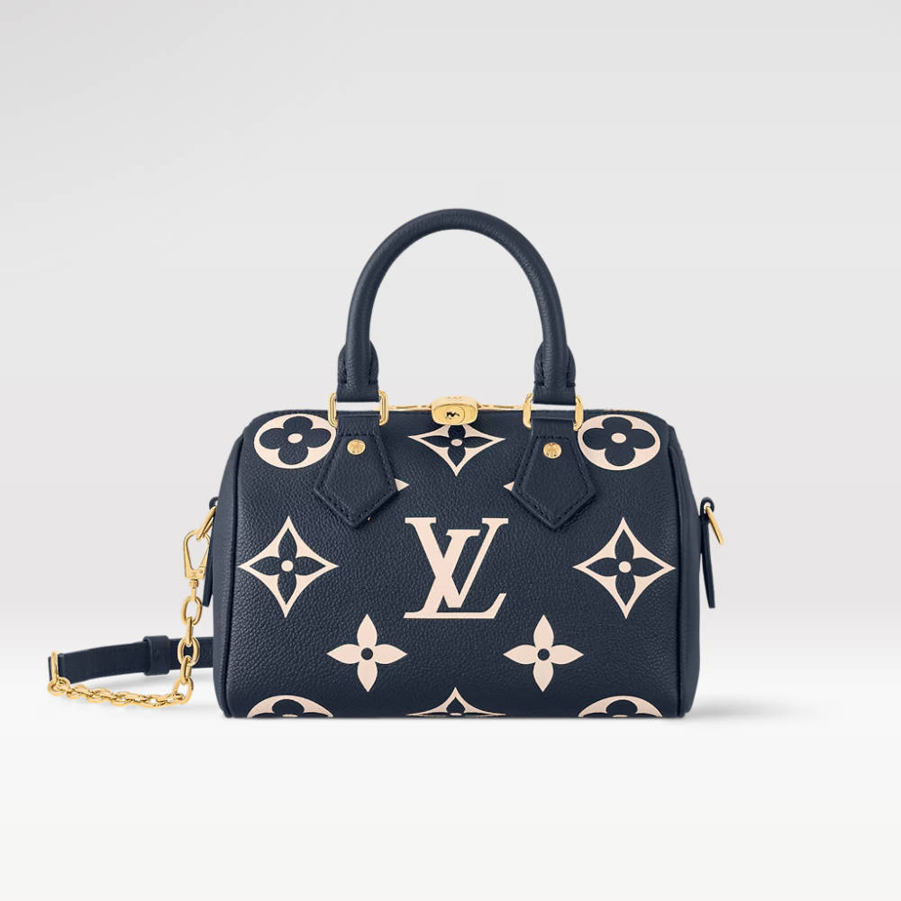 LOUIS VUITTON Speedy Bandoulière 20 Navy Blue/Cream