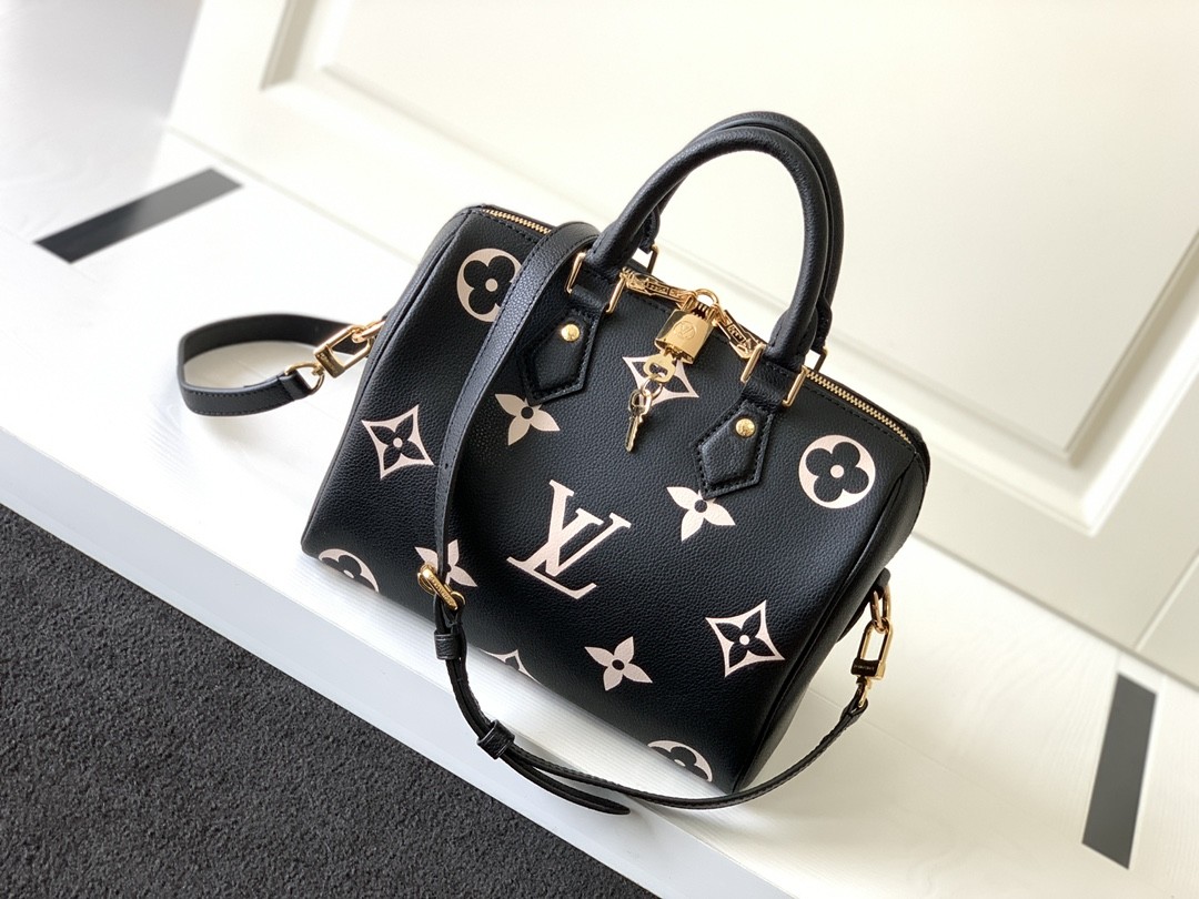 LOUIS VUITTON Speedy Bandoulière 25 Noir/Beige