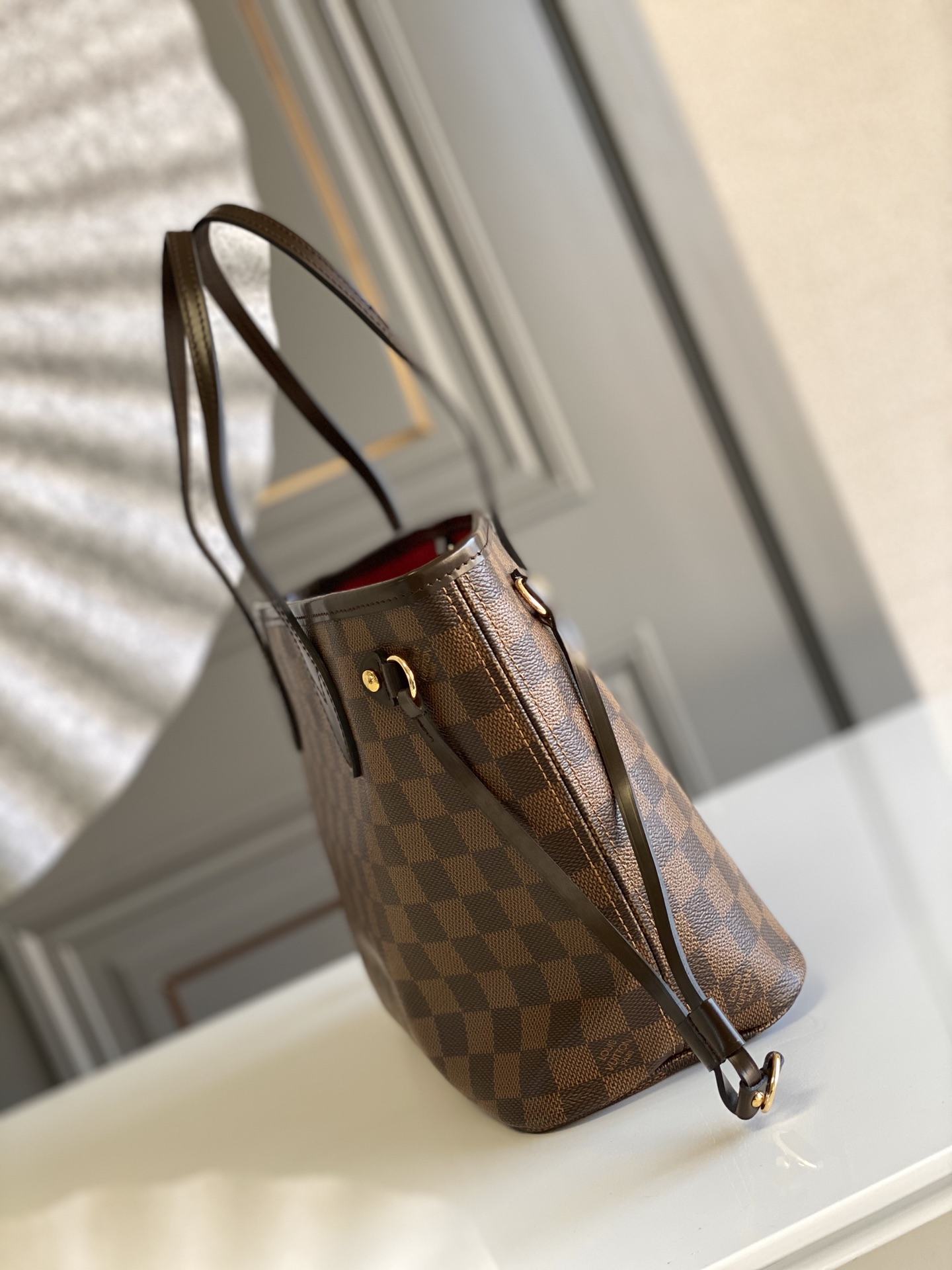 LOUIS VUITTON Neverfull PM Tote Bag Damier Ebène coated canvas