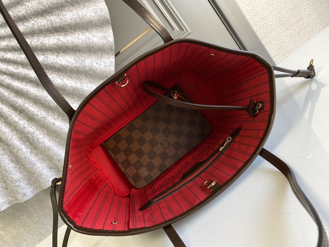 LOUIS VUITTON Neverfull PM Tote Bag Damier Ebène coated canvas