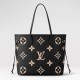 LOUIS VUITTON Neverfull MM Tote Bag Black/Beige