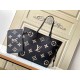 LOUIS VUITTON Neverfull MM Tote Bag Black/Beige