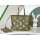 LOUIS VUITTON Neverfull MM Tote Bag Black/Beige