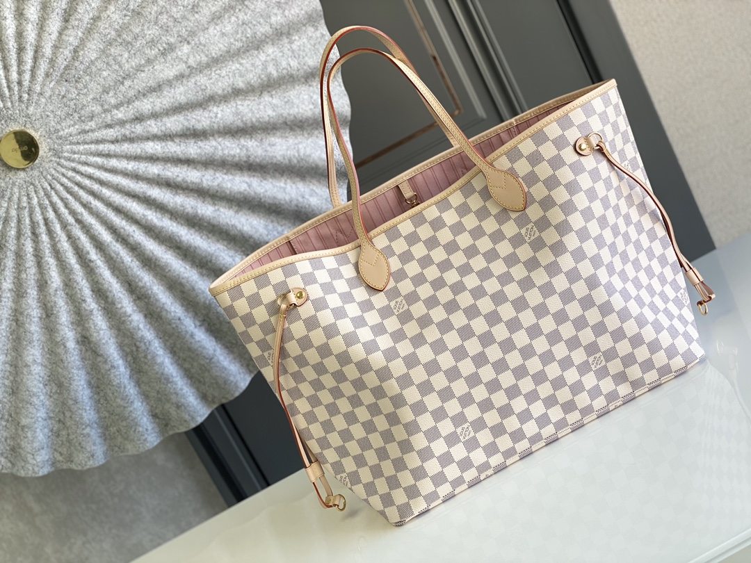 LOUIS VUITTON Neverfull GM Tote Bag Damier Azur coated canvas