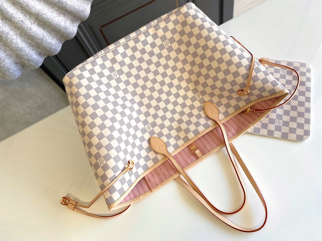 LOUIS VUITTON Neverfull GM Tote Bag Damier Azur coated canvas