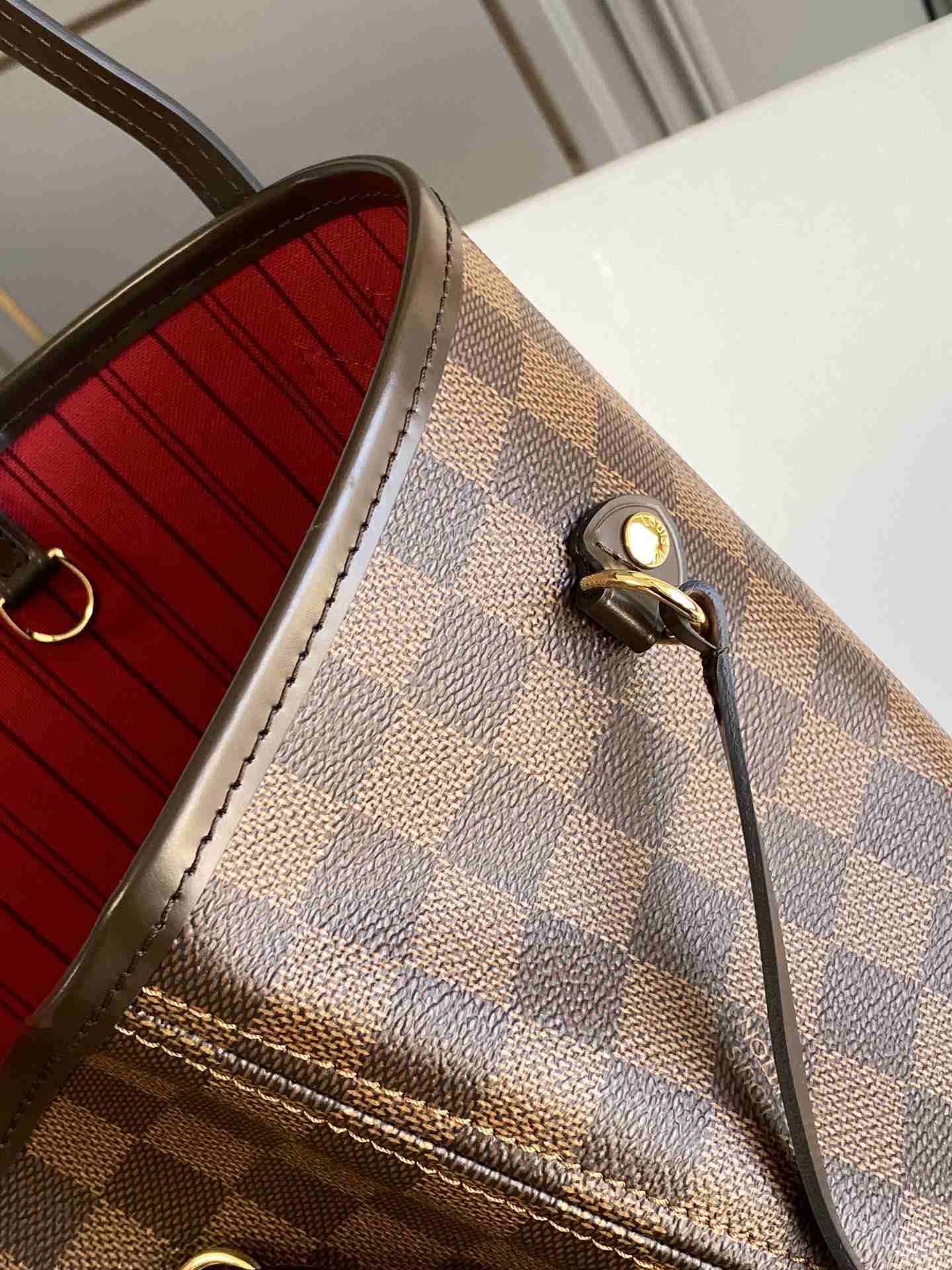 LOUIS VUITTON Neverfull GM Tote Bag Damier Ebene coated canvas