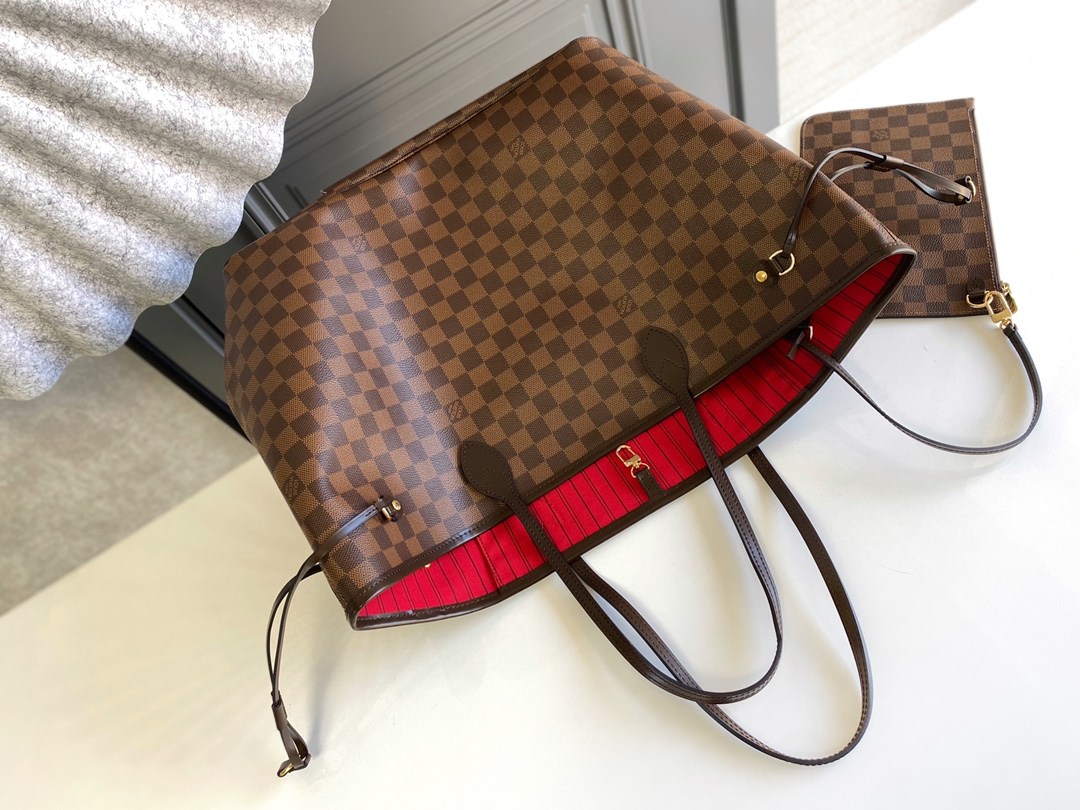 LOUIS VUITTON Neverfull GM Tote Bag Damier Ebene coated canvas