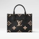 LOUIS VUITTON OnTheGo PM Tote Bag Black/Beige