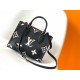 LOUIS VUITTON OnTheGo PM Tote Bag Black/Beige