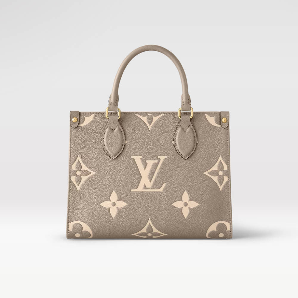 LOUIS VUITTON OnTheGo PM Tote Bag Tourterelle Beige/Cream