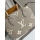 LOUIS VUITTON OnTheGo PM Tote Bag Tourterelle Beige/Cream