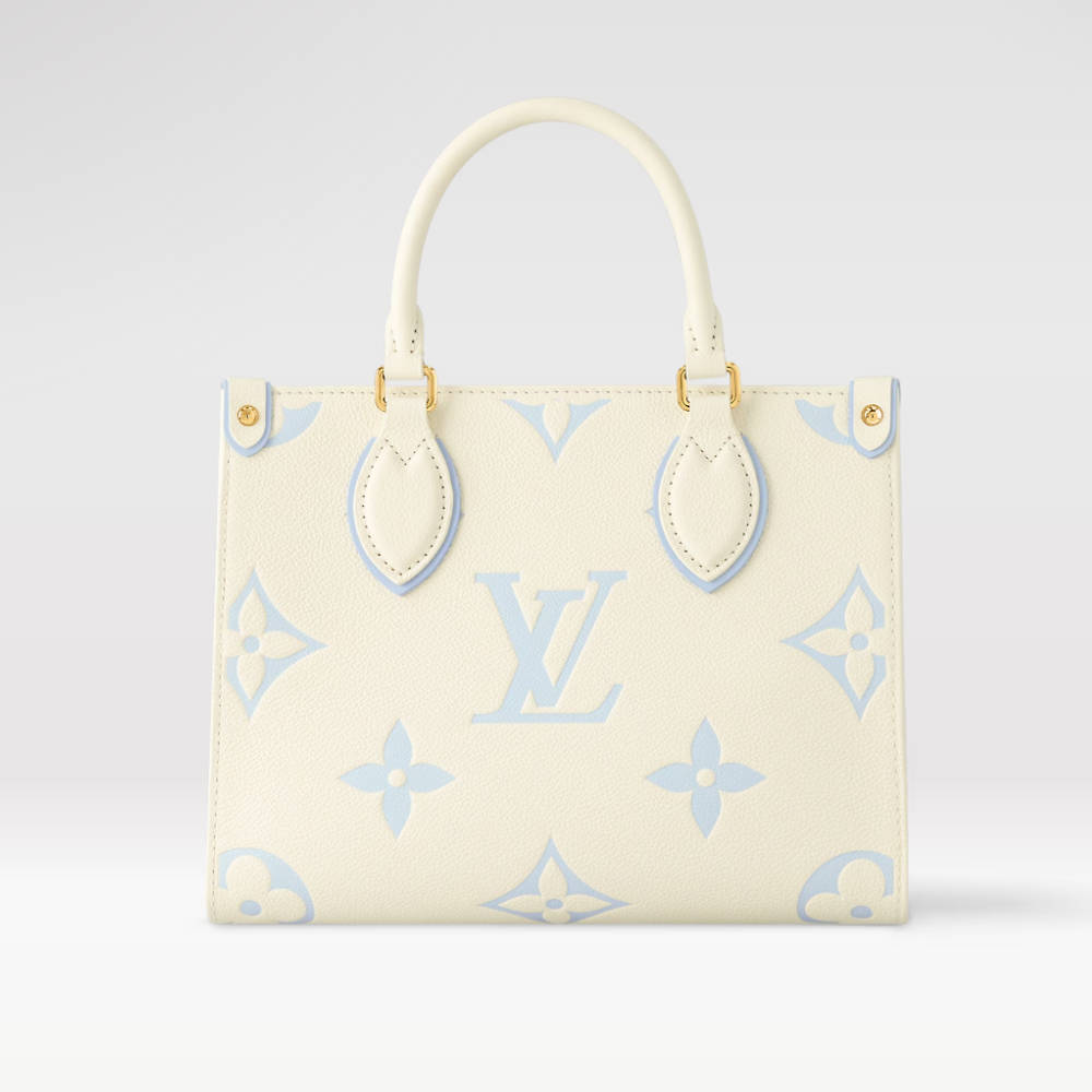 LOUIS VUITTON OnTheGo PM Tote Bag Latte/Candy Blue