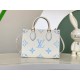 LOUIS VUITTON OnTheGo PM Tote Bag Latte/Candy Blue