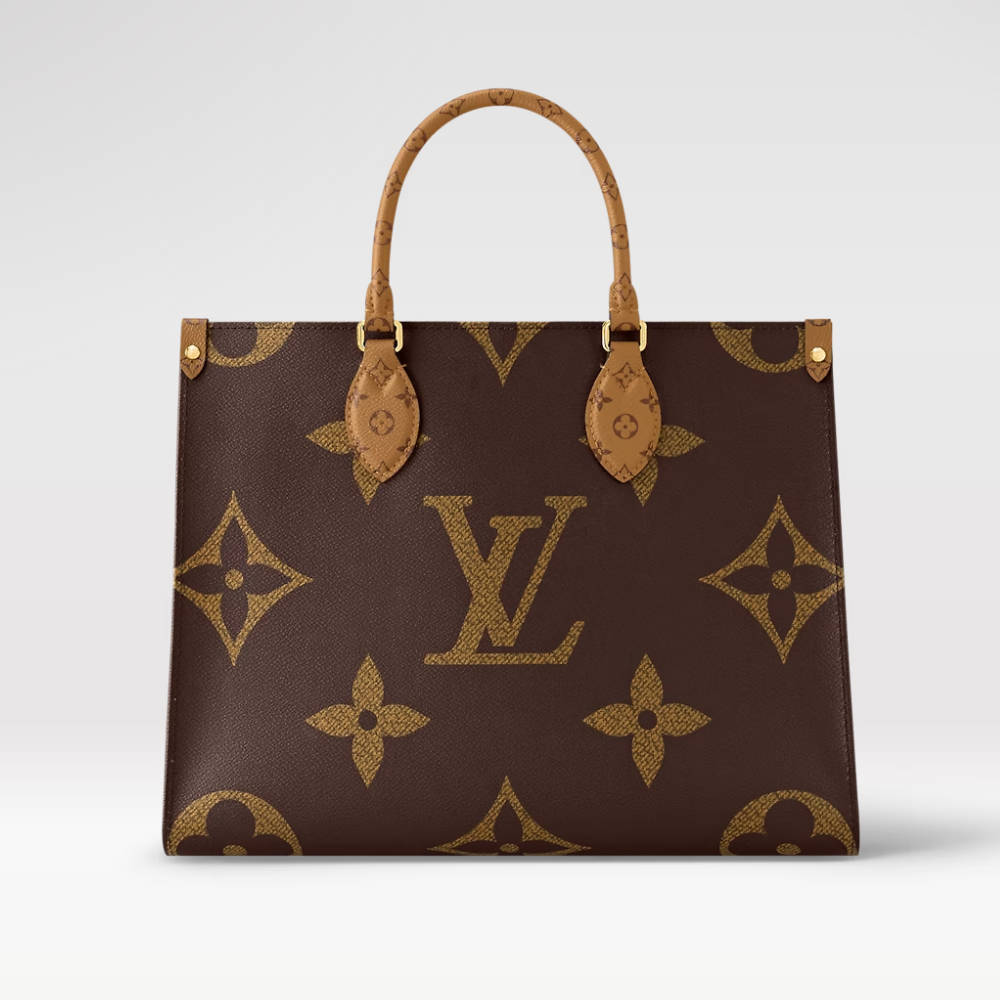 LOUIS VUITTON OnTheGo MM Tote Bag Monogram and Monogram Reverse coated canvas trim 