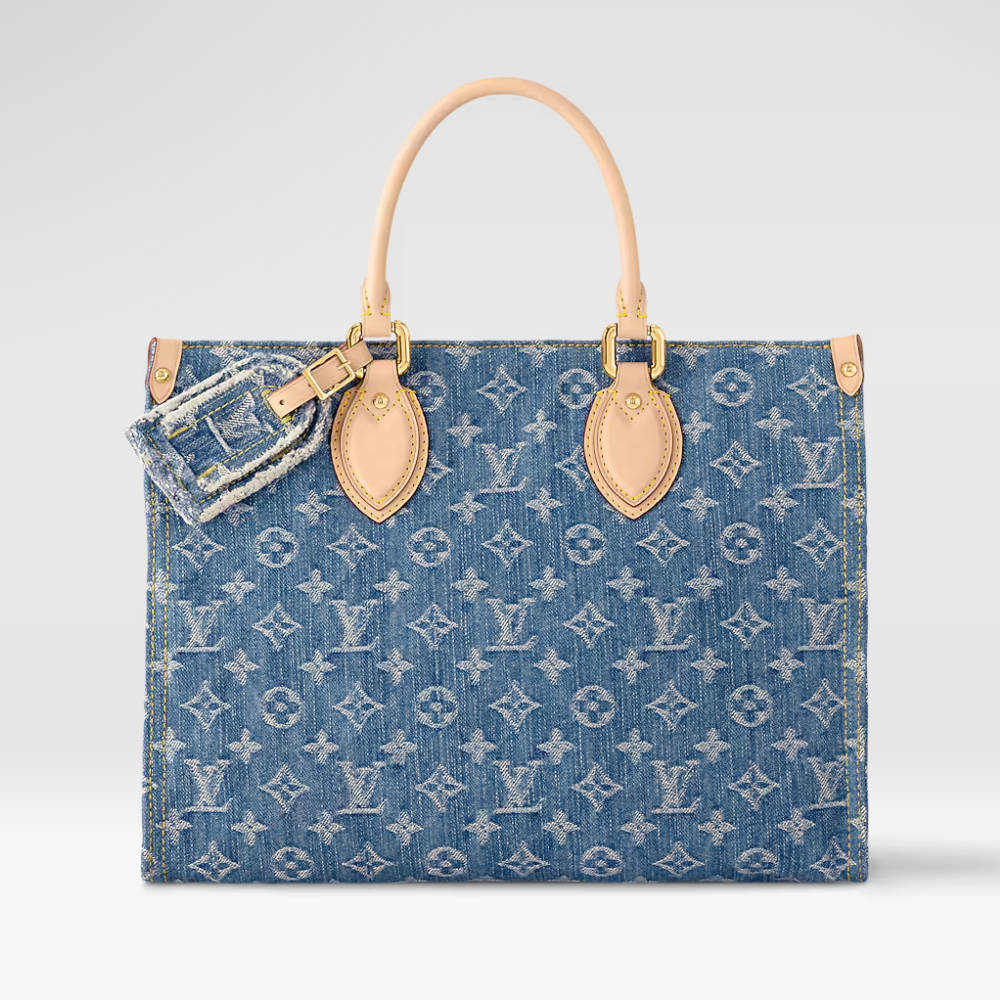 LOUIS VUITTON OnTheGo MM Tote Bag Denim Blue