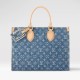 LOUIS VUITTON OnTheGo MM Tote Bag Denim Blue