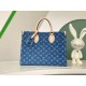 LOUIS VUITTON OnTheGo MM Tote Bag Denim Blue