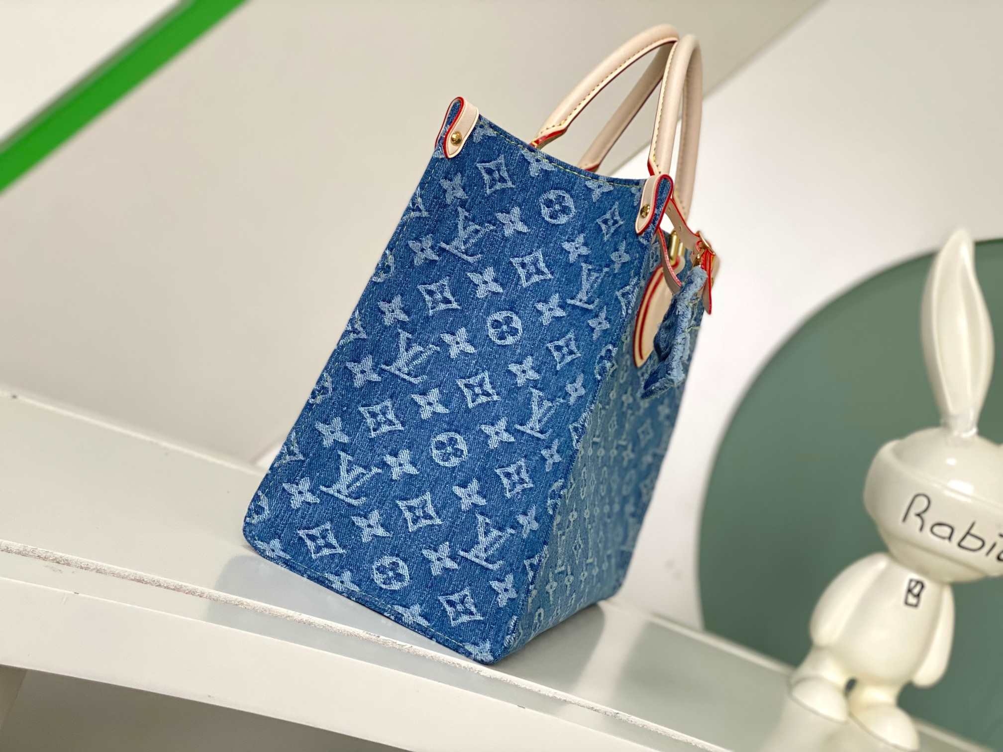 LOUIS VUITTON OnTheGo MM Tote Bag Denim Blue