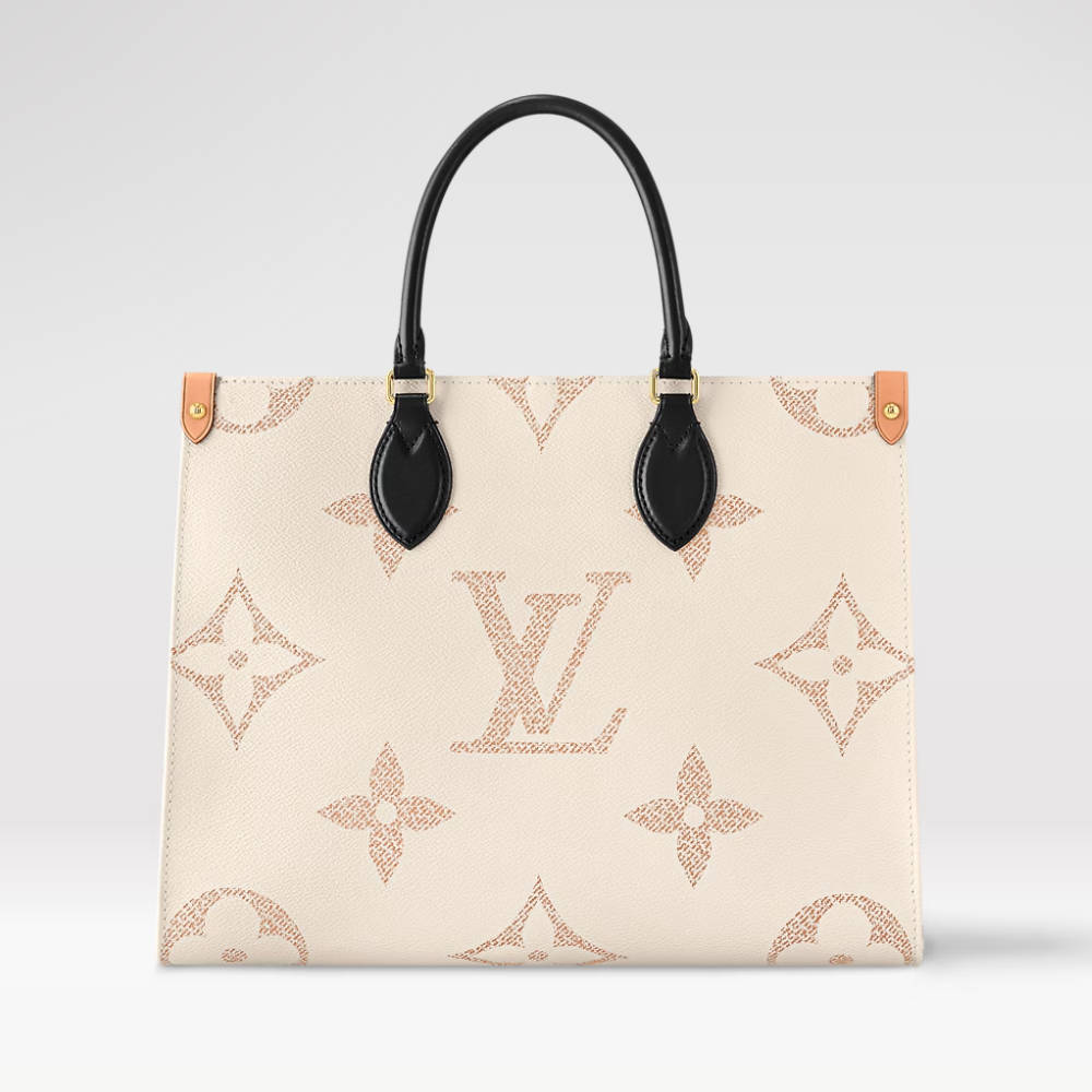 LOUIS VUITTON OnTheGo MM Tote Bag Monogram Dune coated canvas