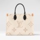 LOUIS VUITTON OnTheGo MM Tote Bag Monogram Dune coated canvas