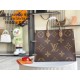 LOUIS VUITTON OnTheGo GM Tote Bag Monogram and Monogram Reverse coated canvas trim